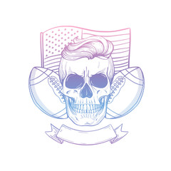Sketch Skull american football player