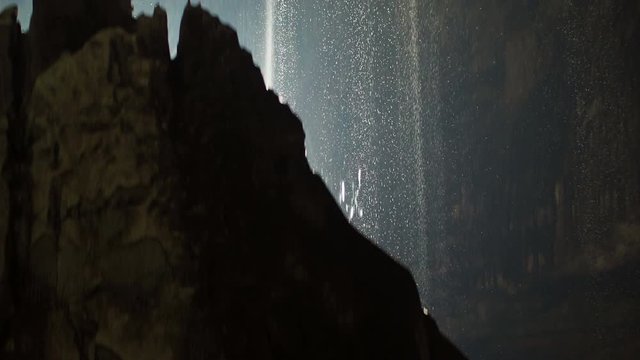 Water Falling from Ceiling of a Huge Deer Cave in Gunung Mulu National Park, Malaysia