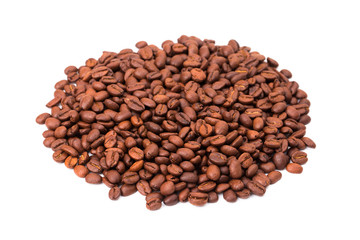 Coffee beans isolated on a white background area for copy space.