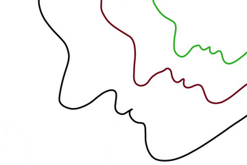 Cartoon line art face image on white