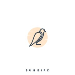 Sun Bird Illustration Vector Template