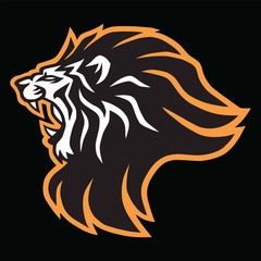Roaring Lion Head Esports Mascot Logo Vector Icon Design
