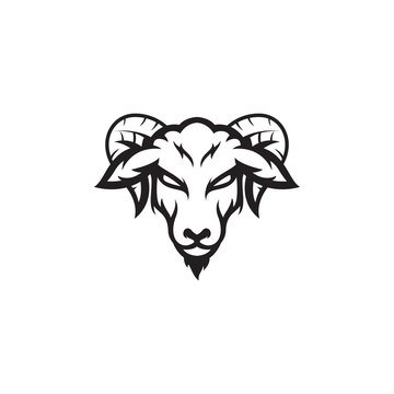 goat head vector illustration logo template silhouette