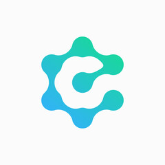 Molecule Initial Letter E Logo Design Inspiration Vector Illustration. Technology logo in the form of atoms. network connection icon, share symbol design - vector