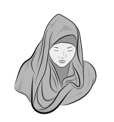 Muslim woman. wrapped in a burqa. vector illustration.