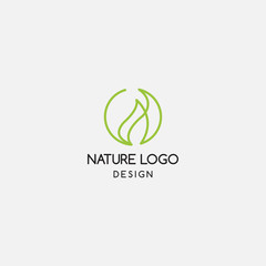 natural linear logo template. lotus, flower, leaf, vector 
