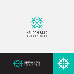 neuron logo template. star, tech, technology, neuro, vector illustration