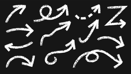 Sketch arrow set. Hand drawn arrows elements for business and education. -Vector 