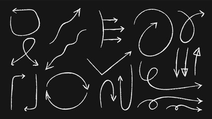 Sketch arrow set. Hand drawn arrows elements for business and education. -Vector 