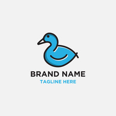 duck logo design template. vector illustration 