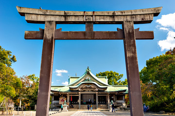 Hokoku shrine besides Osaka-jo castle