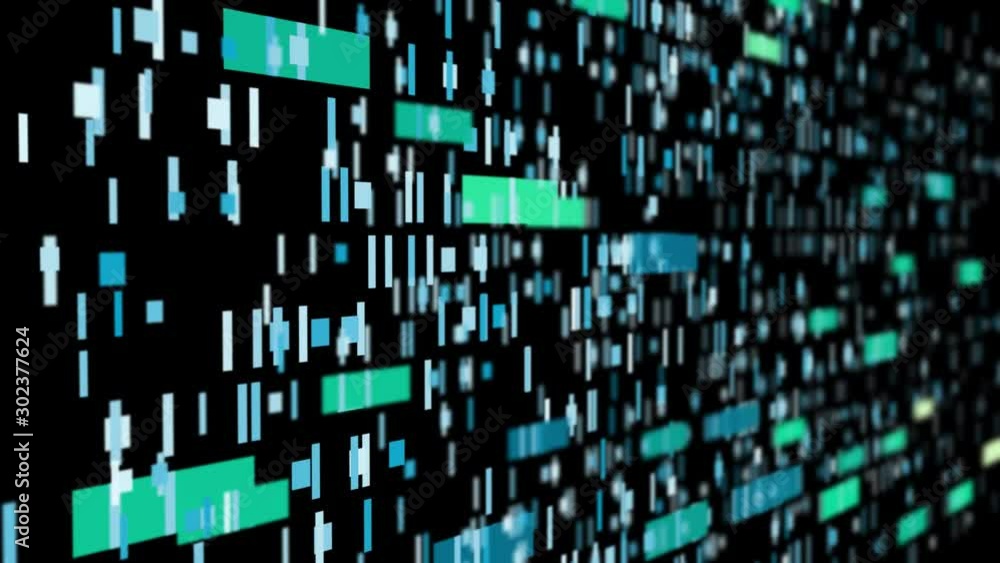 Poster animated 4k technological background of squares and lines
