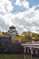 Donjon of Osaka-jo castle in autumn