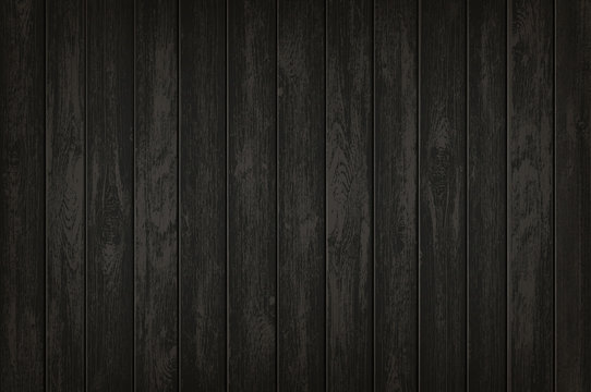 Texture of black wooden background. Vector template
