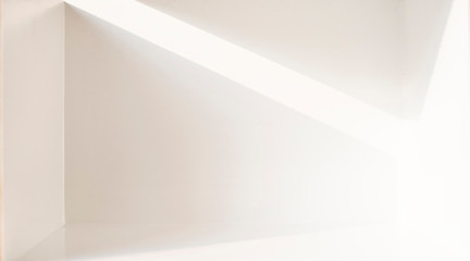 The scene in a white room with empty space and refraction of light and shadow © yongyut