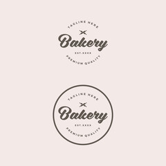Obraz premium Bakery shop retro logo design vector illustration