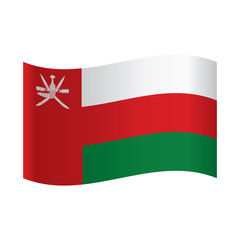 Oman flag on a gray background. Vector illustration, National flag of Oman with correct proportions, element, colors for education books and official documentation.