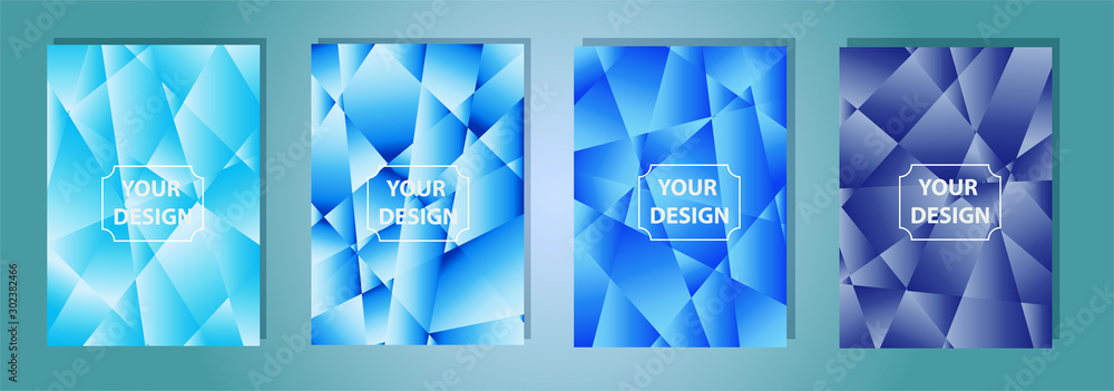 Poster set of colorful polygonal vector eps 10 illustration gradient background texture. simply geometric p