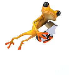 Fun frog- 3D Illustration