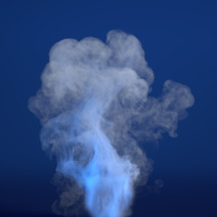Beautiful explosion with smoke and fire. 3d illustration, 3d rendering.