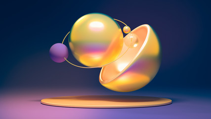 Elegant minimalism geometry background. 3d illustration, 3d rendering.