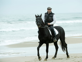riding man and horse