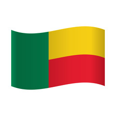 Benin national flag, Benin flag on the white background. Vector illustration.