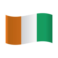 Ivory Coast national flag, Isolated flag of Ivory Coast, Vector illustration.