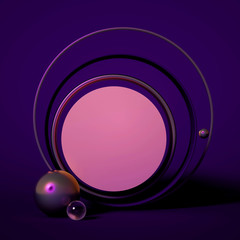 Elegant minimalism geometry background. 3d illustration, 3d rendering.