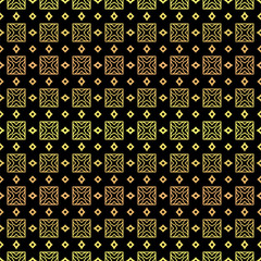 Luxury seamless Lace Geometric Ornament. Vector illustration. Black, gold color