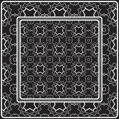 Obraz premium Design Of A Scarf With A Geometric Pattern . Vector illustration. Black and white color. For fashion print, modern design, scrapbooking, background.