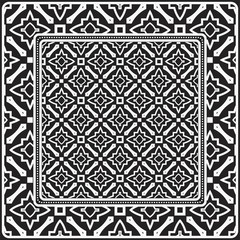 Obraz premium Design Of A Scarf With A Geometric Pattern . Vector illustration. Black and white color. For fashion print, modern design, scrapbooking, background.