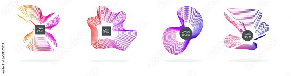 Aufkleber set of modern abstract graphic elements. gradient abstract banners with different shapes. template f