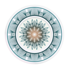 matching decorative plates. Decorative mandala ornament for wall design. Vector illustration