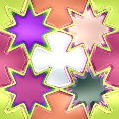 3D render seamless plastic kaleidoscope tile