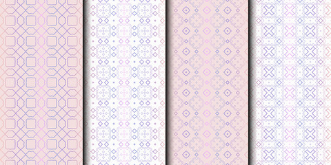 Set of 4 seamless geometric pattern. vector illustration