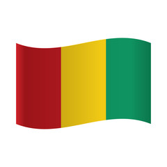 Guinea flag on the white background. illustration, Guinea flag on a gray background. Vector illustration.