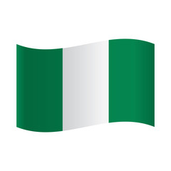 Nigeria flag on a gray background. Vector illustration, National flag of Nigeria representing three vertical stripes: white between green ones.
