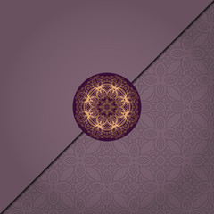 Vector Mandala template pattern on color background for card, poster, flyer, invitation etc..