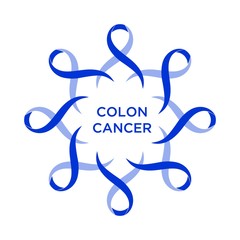 Cancer ribbon dark blue color representing the support of tackling cancers