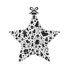 Christmas star on white background. Xmas ornament. Vector