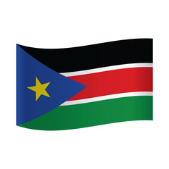 South Sudan flag on a gray background. Vector illustration.