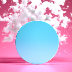 Minimalism background with smoke and clouds. 3d illustration, 3d rendering.