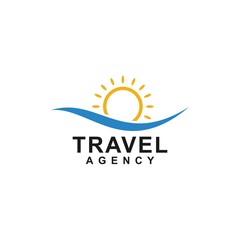travel agency logo concept, design vector icon, holiday logo template