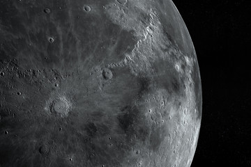 Oceanus Procellarum in the lunar surface of the moon, 3d rendering © Manuel Mata