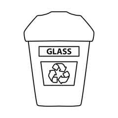 Isolated object of dustbin and trash icon. Web element of dustbin and glass vector icon for stock.