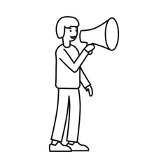 Fototapeta premium Isolated object of man and loudspeaker sign. Graphic of man and megaphone vector icon for stock.