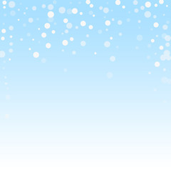 Fototapeta na wymiar White dots Christmas background. Subtle flying sno