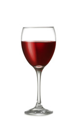 Glass of tasty wine on white background