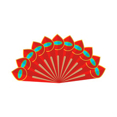 Vector illustration of fan and oriental symbol. Collection of fan and cool stock vector illustration.